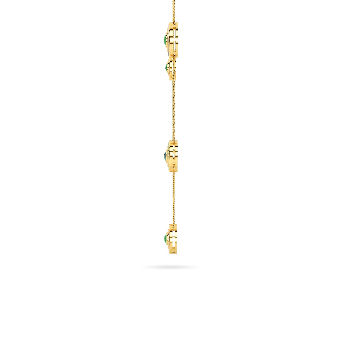 Enamel Oval Gemstone Station Necklace