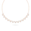 Rose Gold Scalloped Diamond Fan Necklace
