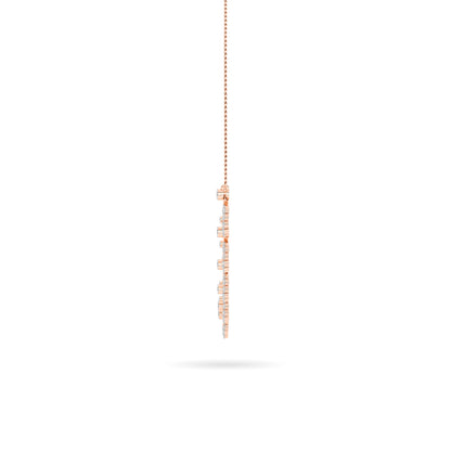 Rose Gold Scalloped Diamond Fan Necklace
