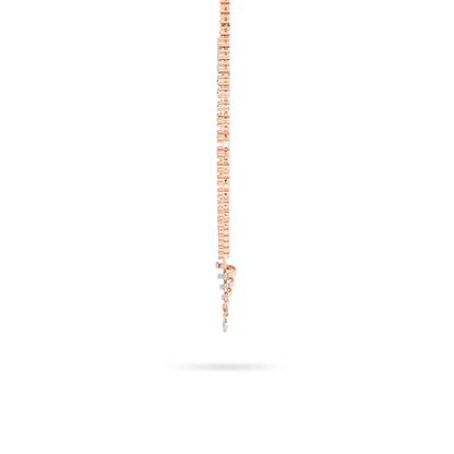 Rose Gold Baguette Diamond Cascade Necklace
