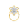 Yellow Gold Star Flower Cluster Diamond Ring