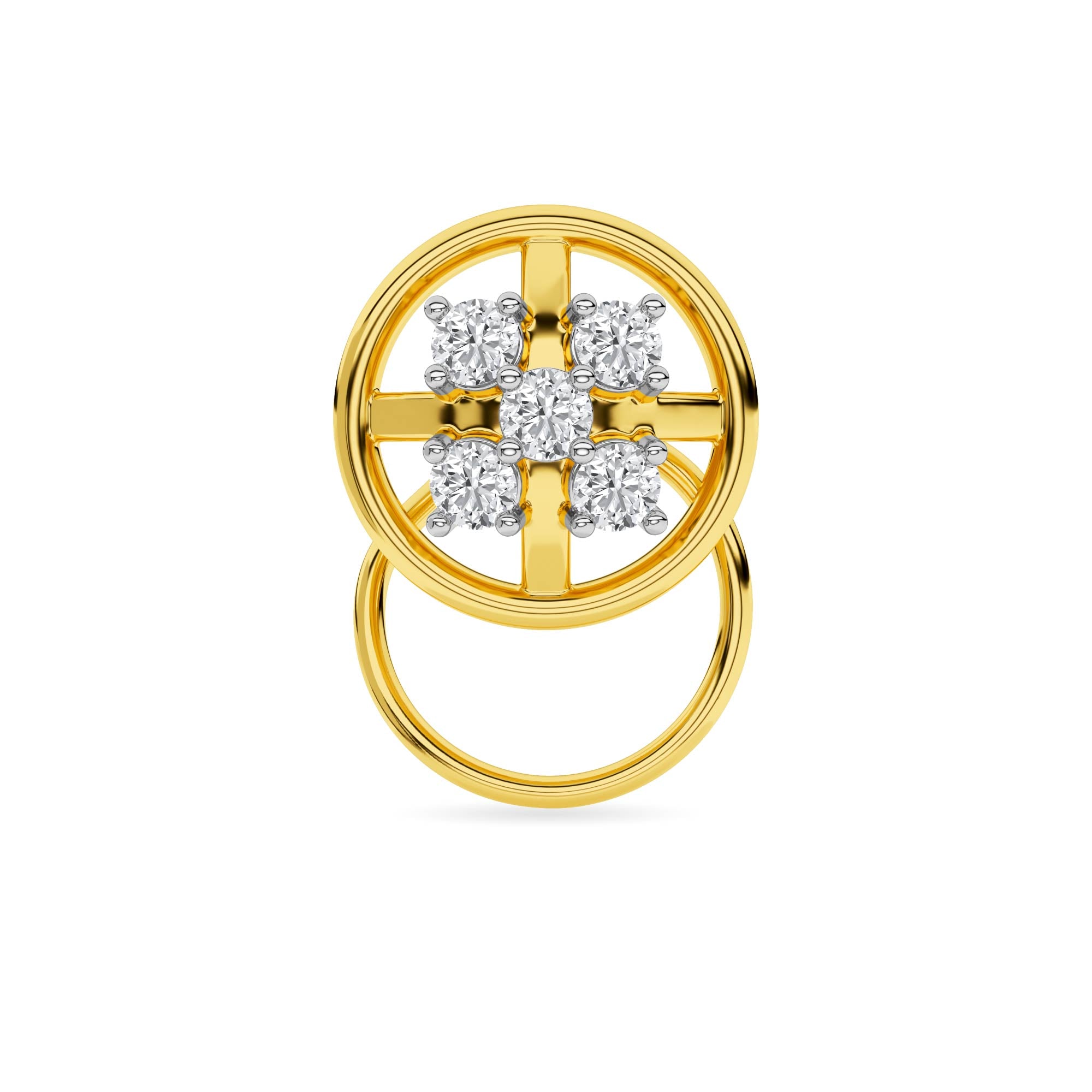 Cross Diamond Nose Pin