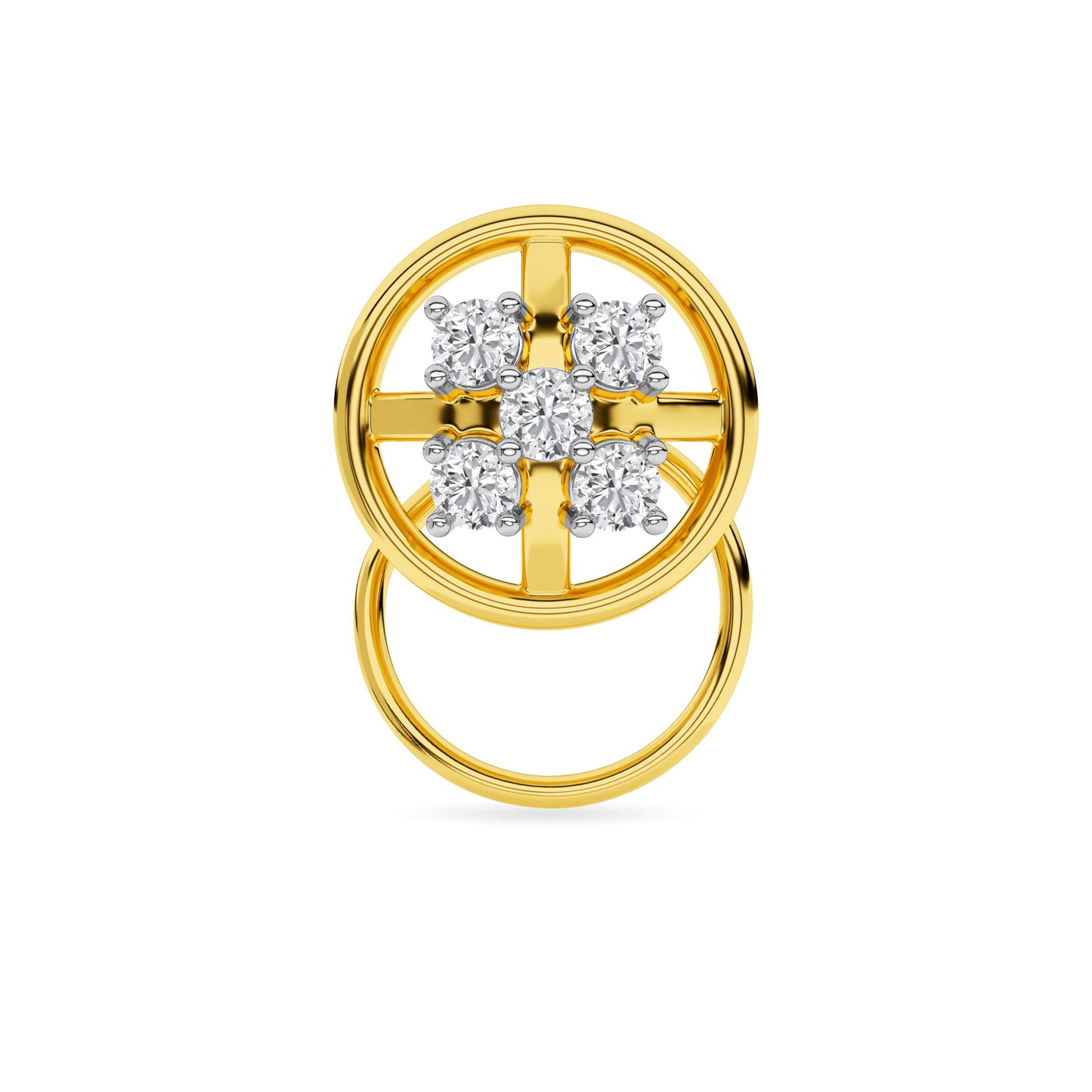Cross Diamond Nose Pin