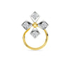 Yellow Gold Cross Diamond Nose Pin