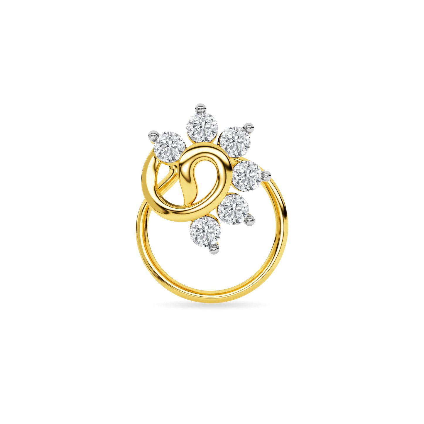 Delicate Diamond Cluster Yellow Gold Nose Pin