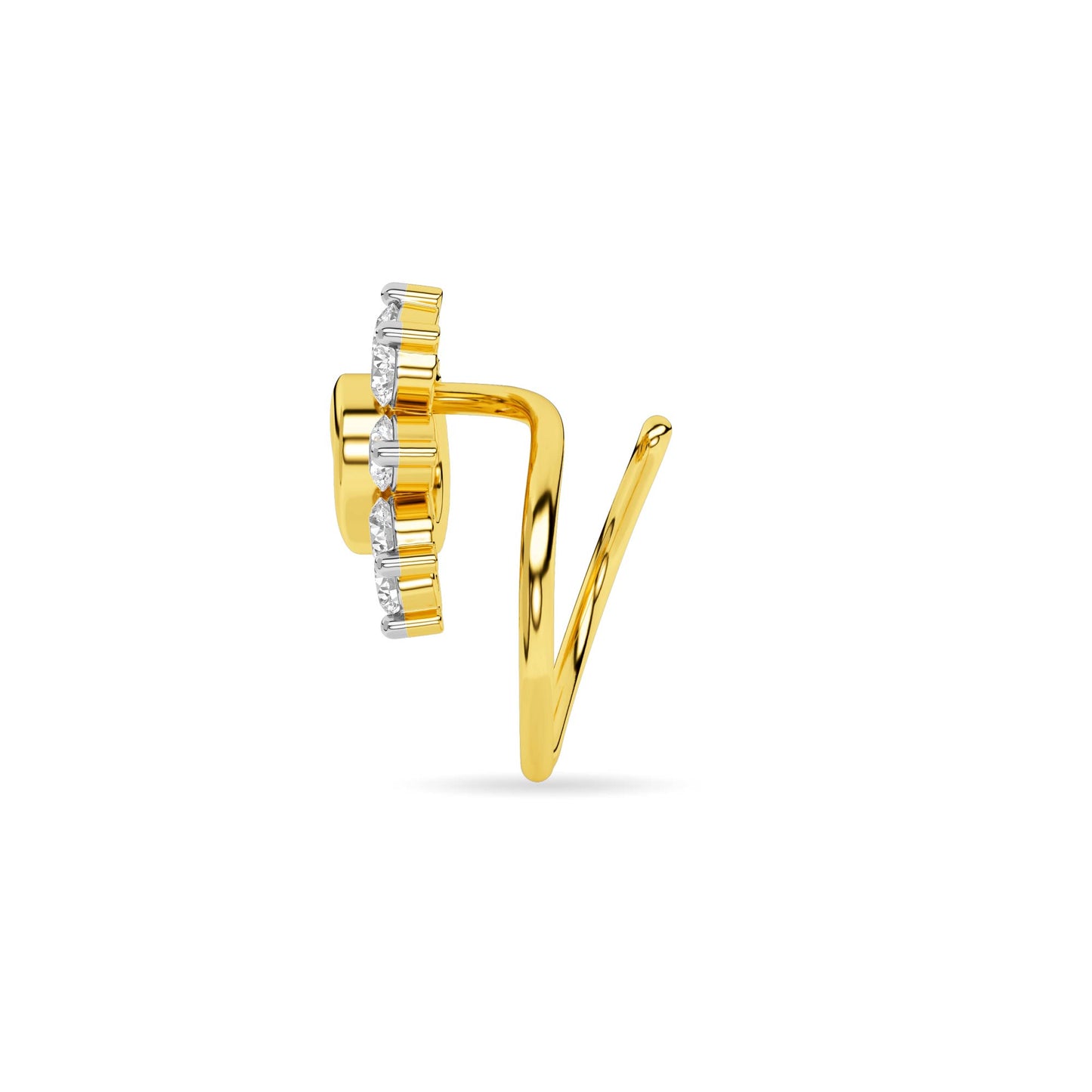 Delicate Diamond Cluster Yellow Gold Nose Pin