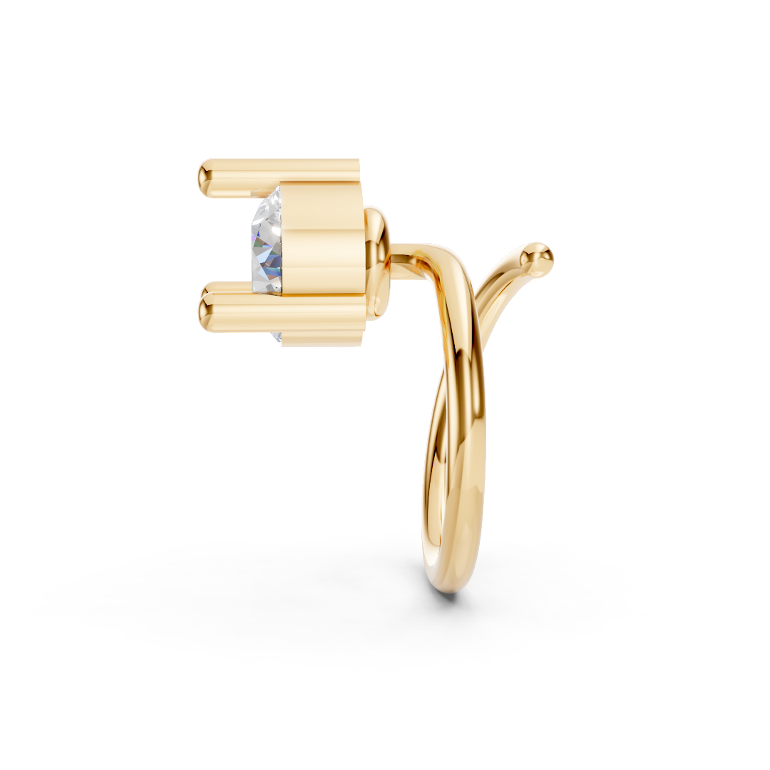 Solitaire Diamond Three-Prong Nose Pin