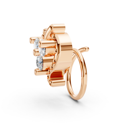 Rose Gold Starburst Diamond Nose Pin