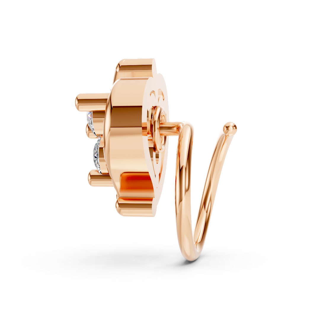 Rose Gold Starburst Diamond Nose Pin