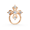 Rose Gold Cross Diamond Nose Pin