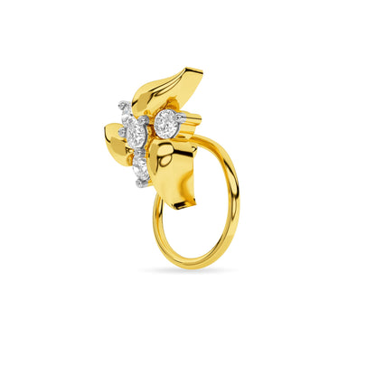 Yellow Gold Wing Diamond Nose Pin