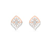 Rose Gold Diamond Sunburst Leaf Stud Earrings