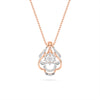 Rose Gold Diamond Floral Lattice Pendant Necklace
