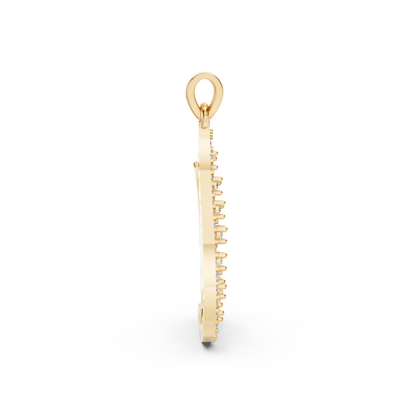 Yellow Gold Peacock Fan Diamond Spray Pendant