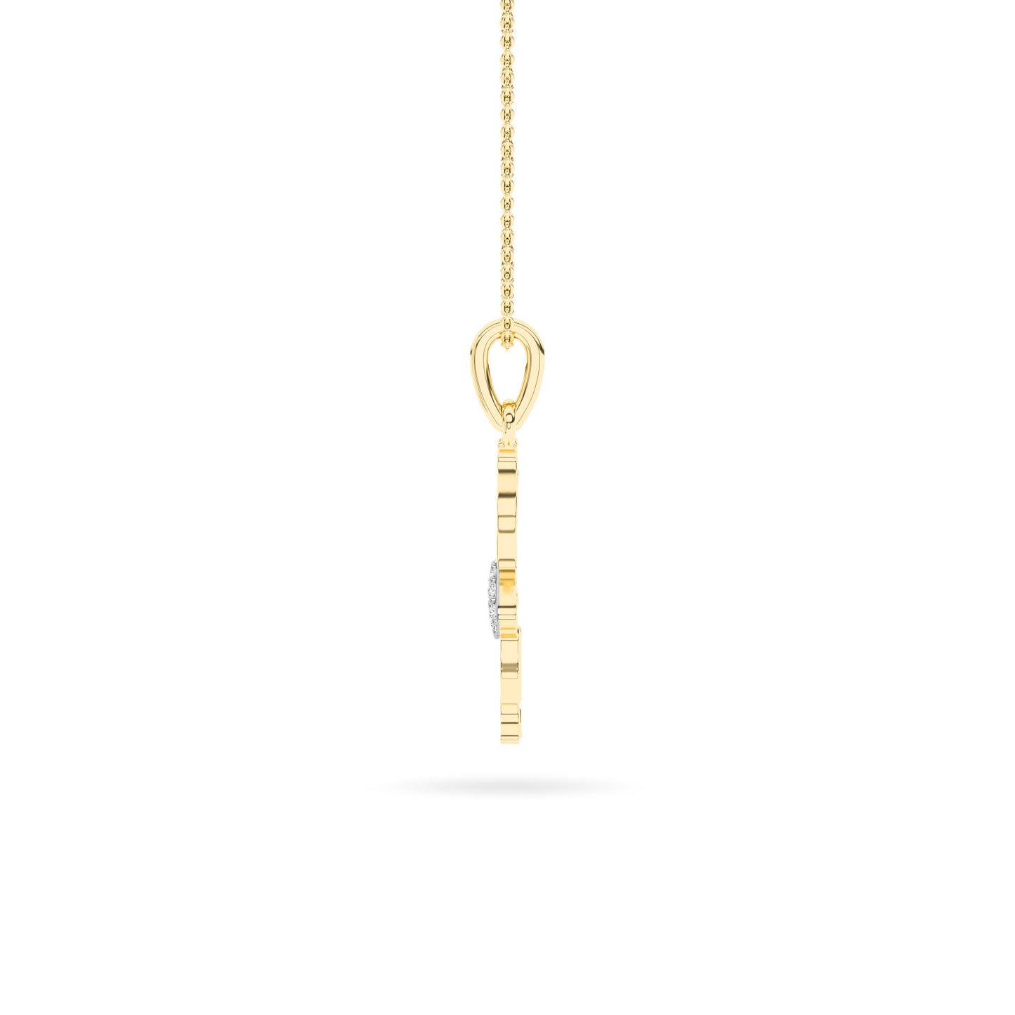 Yellow Gold Ballerina Cluster Diamond Pendant