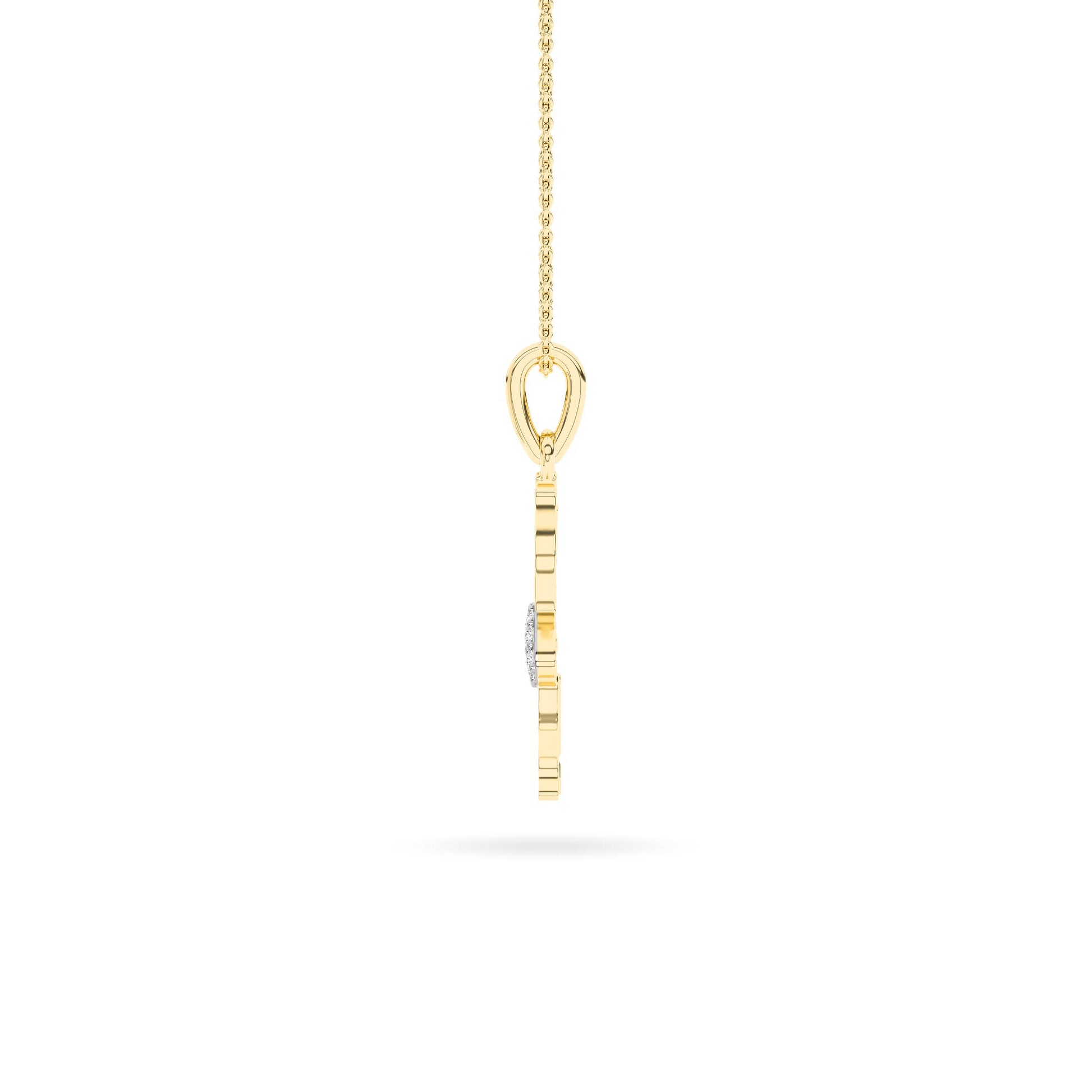Yellow Gold Ballerina Cluster Diamond Pendant