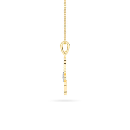 Yellow Gold Ballerina Cluster Diamond Pendant