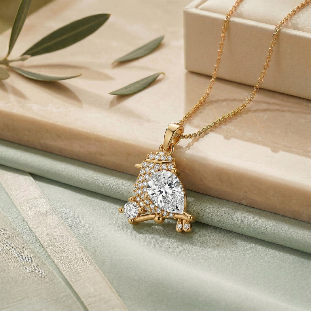 Gold Diamond Sparrow Bird Pendant