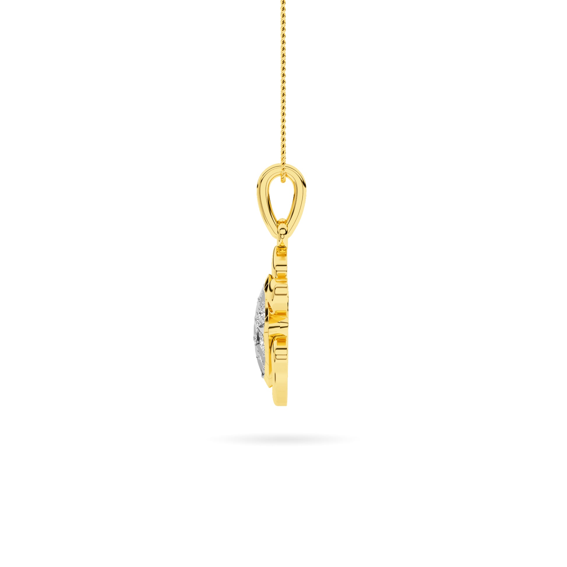 Yellow Gold Black Enamel Elephant Pendant