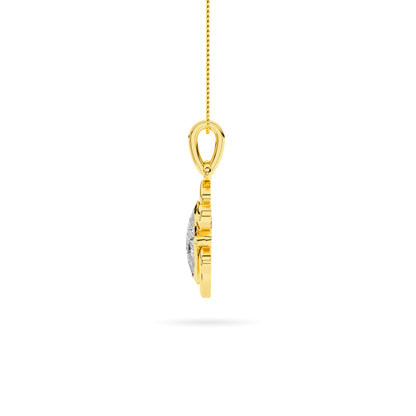 Yellow Gold Black Enamel Elephant Pendant