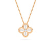 Rose Gold Quatrefoil Cross Diamond Pendant
