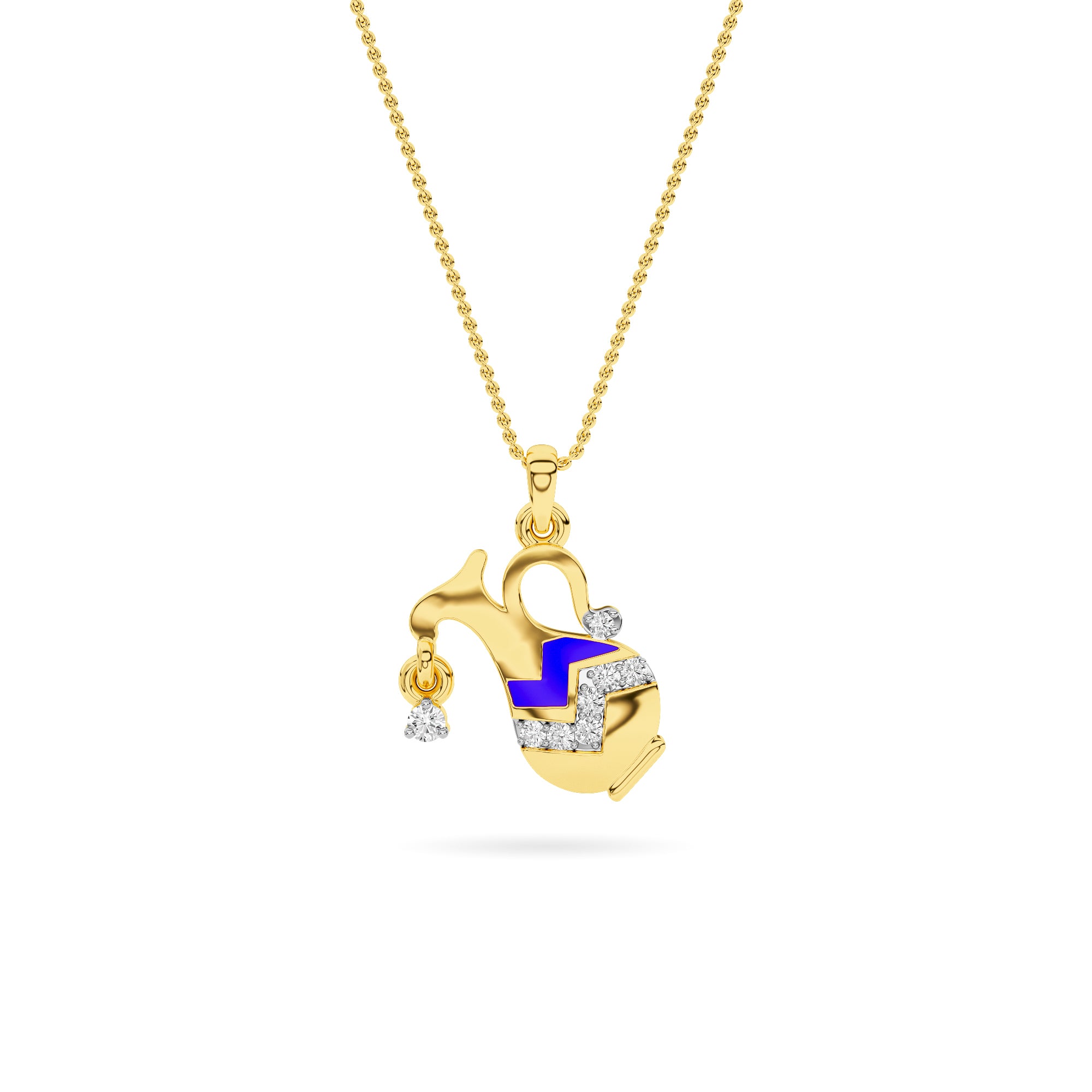Rose Gold Quatrefoil Cross Diamond Pendant