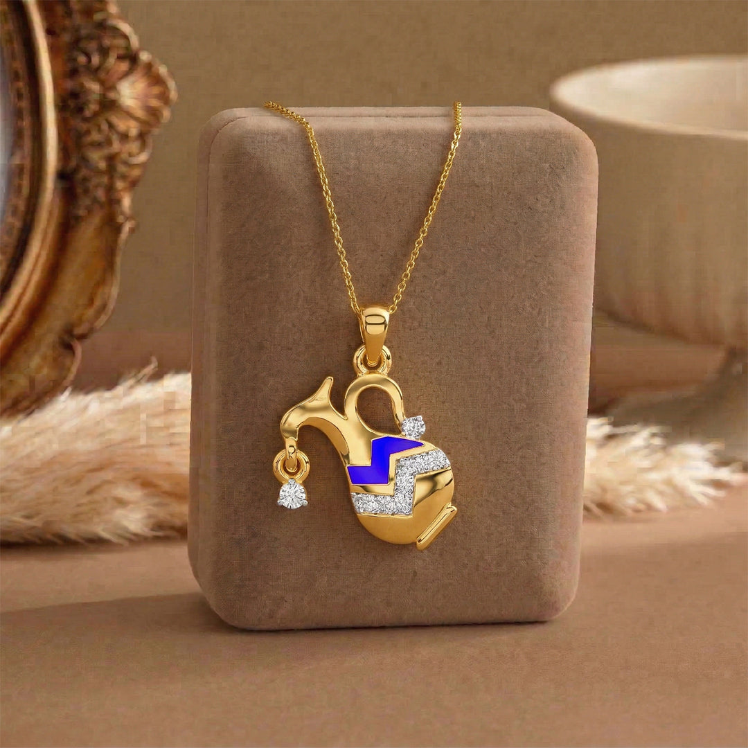 Rose Gold Quatrefoil Cross Diamond Pendant