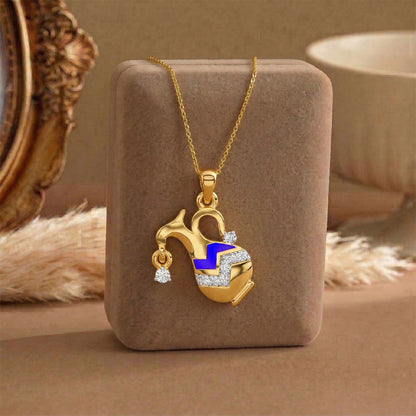 Rose Gold Quatrefoil Cross Diamond Pendant