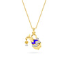 Yellow Gold Blue Enamel Kalash Diamond Pendant