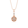 Rose Gold Diamond Floral Drop Pendant