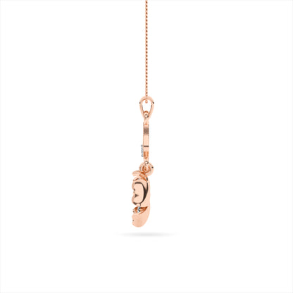 Rose Gold Diamond Floral Drop Pendant