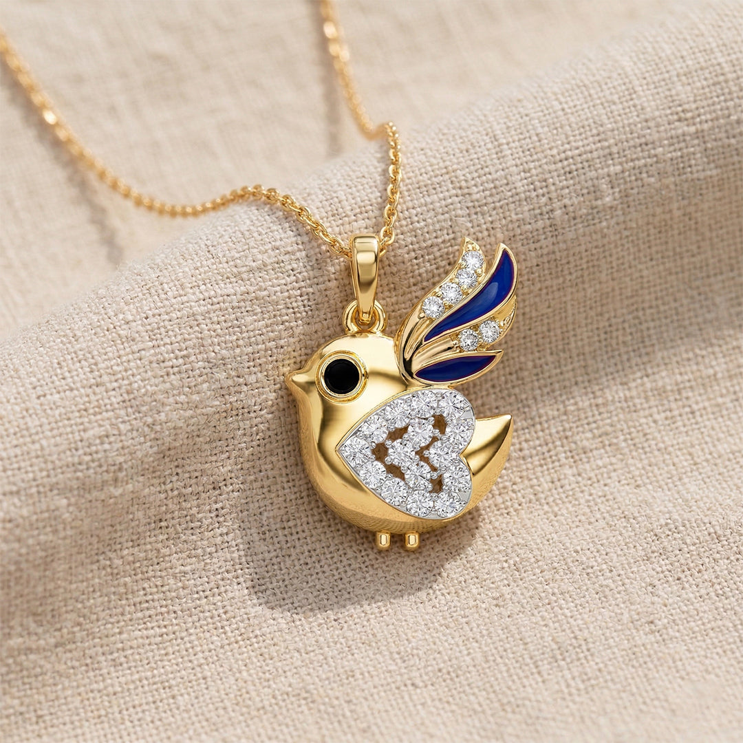 Yellow Gold Diamond Duck Pendant