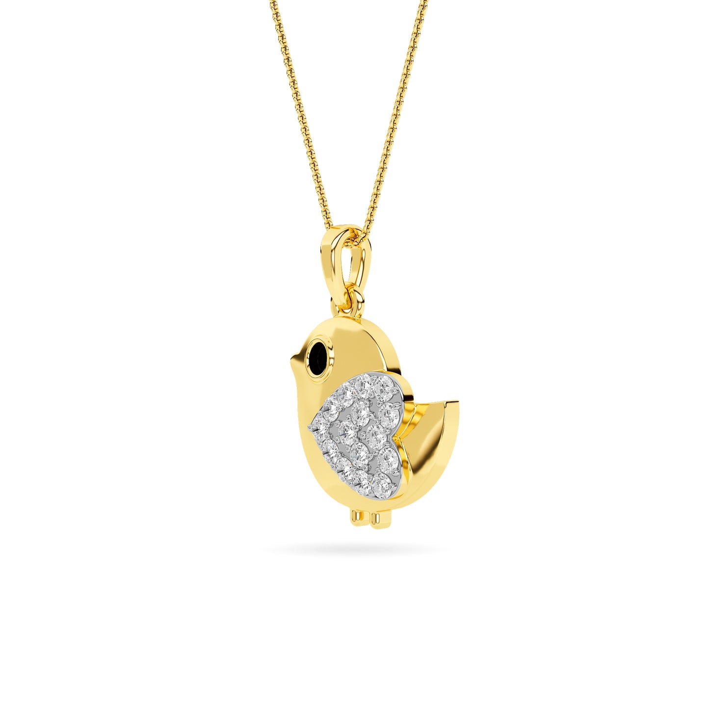 Yellow Gold Diamond Duck Pendant