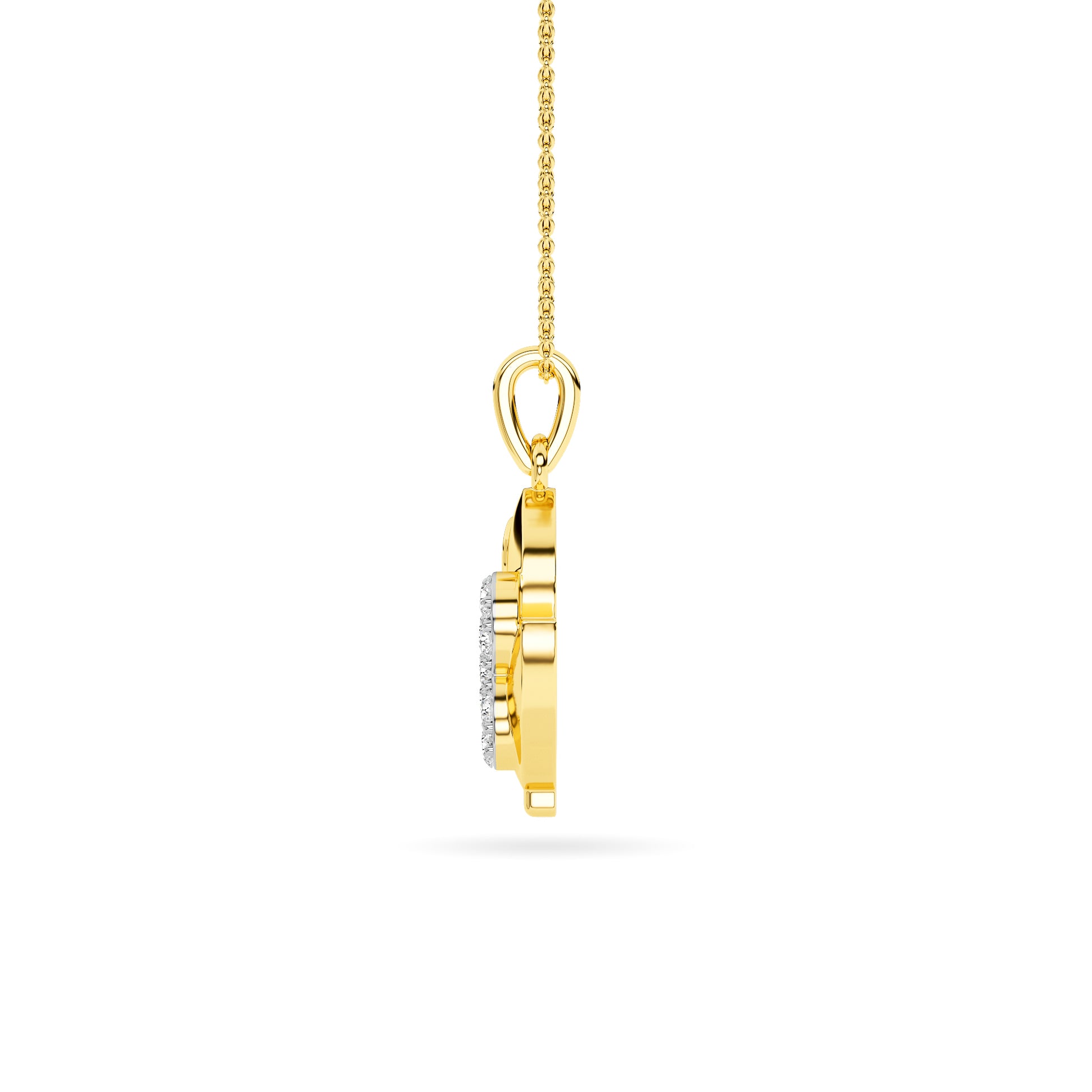 Yellow Gold Diamond Duck Pendant