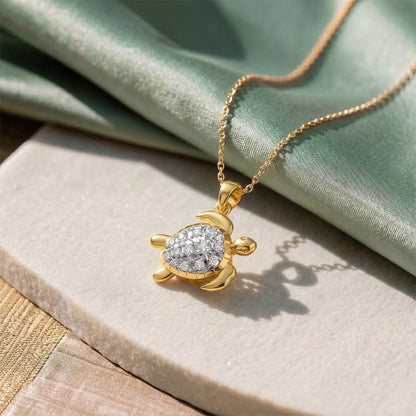 Yellow Gold Diamond Turtle Pendant