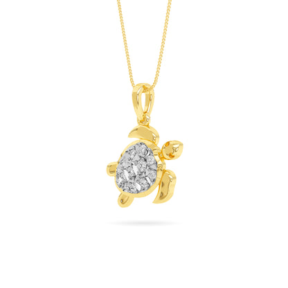 Yellow Gold Diamond Turtle Pendant
