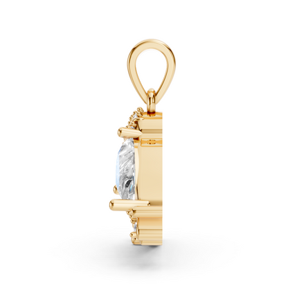 Gold Diamond Sparrow Bird Pendant