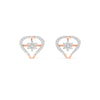 Rose Gold Open Heart Cluster Diamond Stud Earrings
