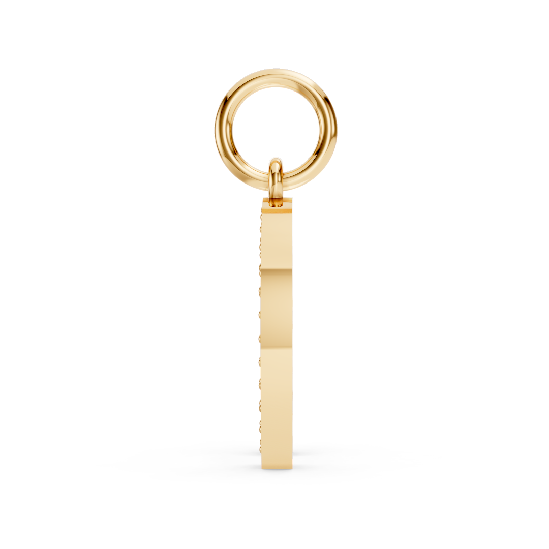 Yellow Gold Lucky Horseshoe Pavé Diamond Pendant