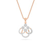 Rose Gold Geometric Diamond Knot Pendant