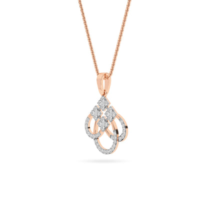 Rose Gold Geometric Diamond Knot Pendant