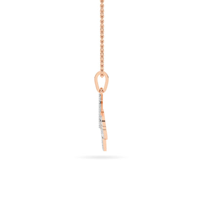 Rose Gold Geometric Diamond Knot Pendant