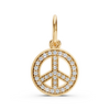 Yellow Gold Diamond Peace Sign Pendant