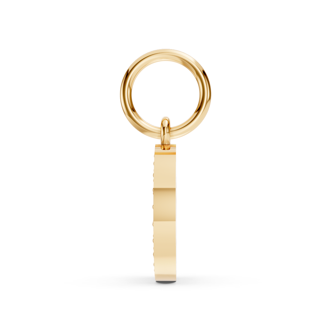 Yellow Gold Diamond Peace Sign Pendant