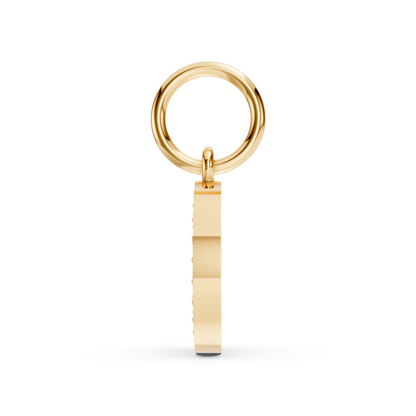 Yellow Gold Diamond Peace Sign Pendant