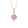 Rose Gold Pink Enamel Grape Cluster Diamond Pendant