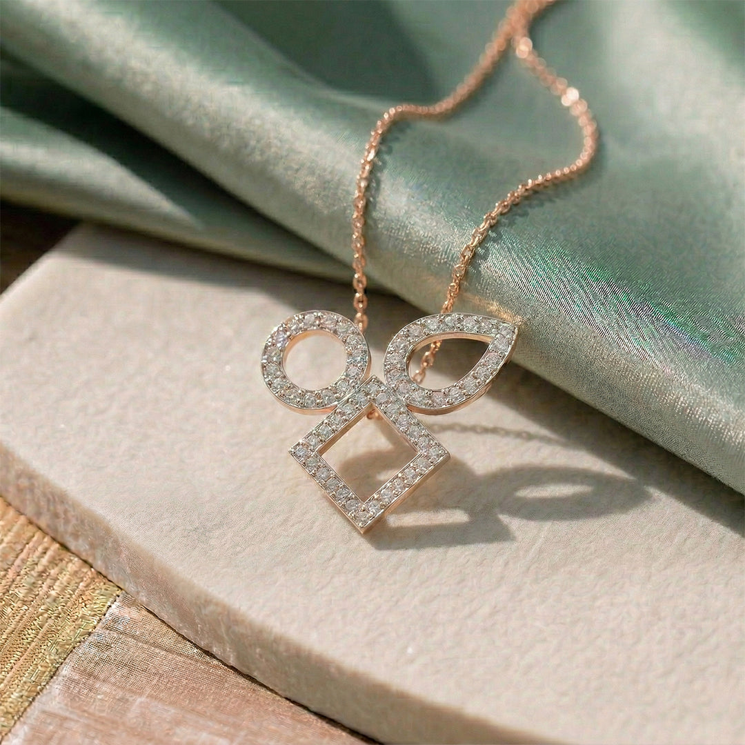Rose Gold Multi-Shape Diamond Pendant