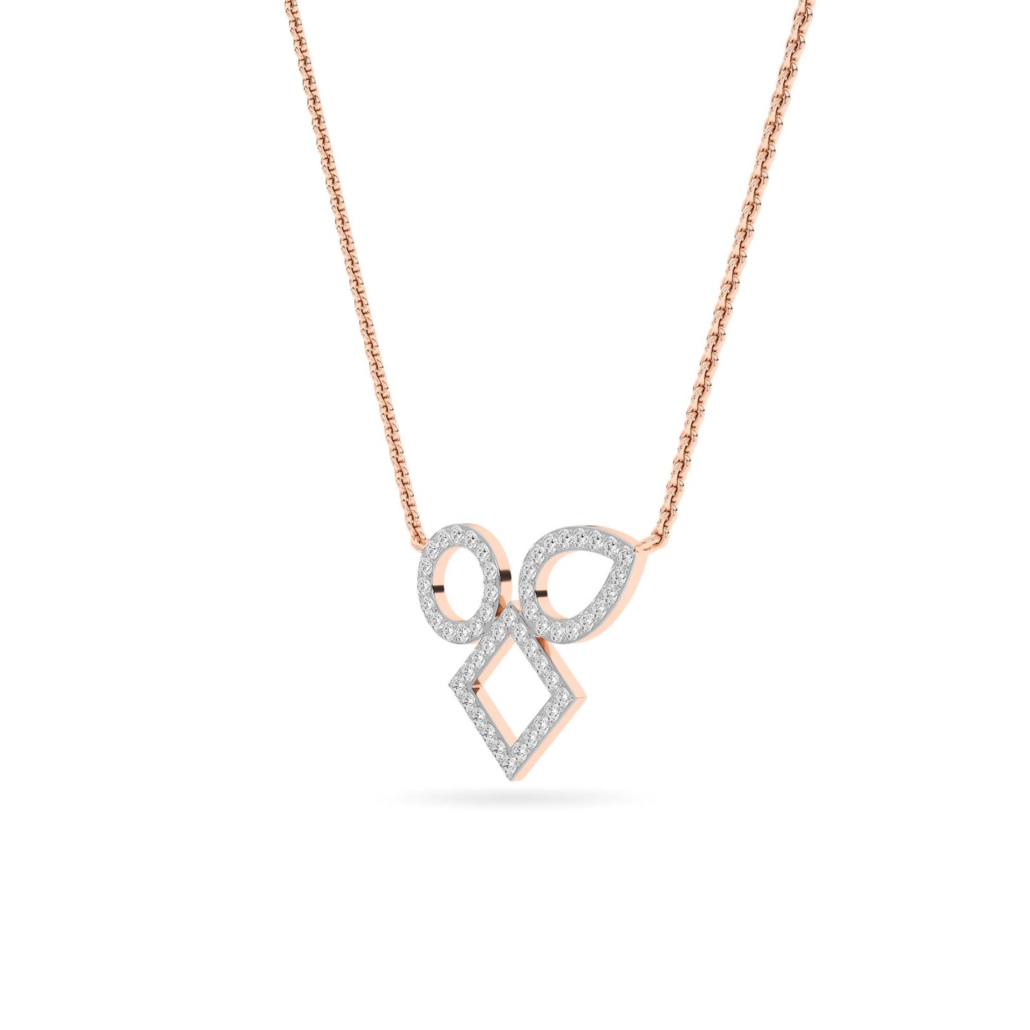 Rose Gold Multi-Shape Diamond Pendant
