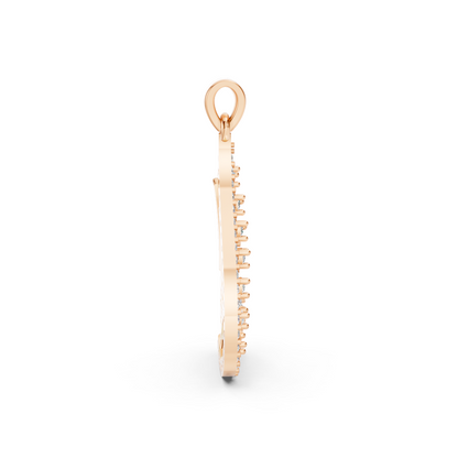 Rose Gold Peacock Fan Diamond Cluster Pendant