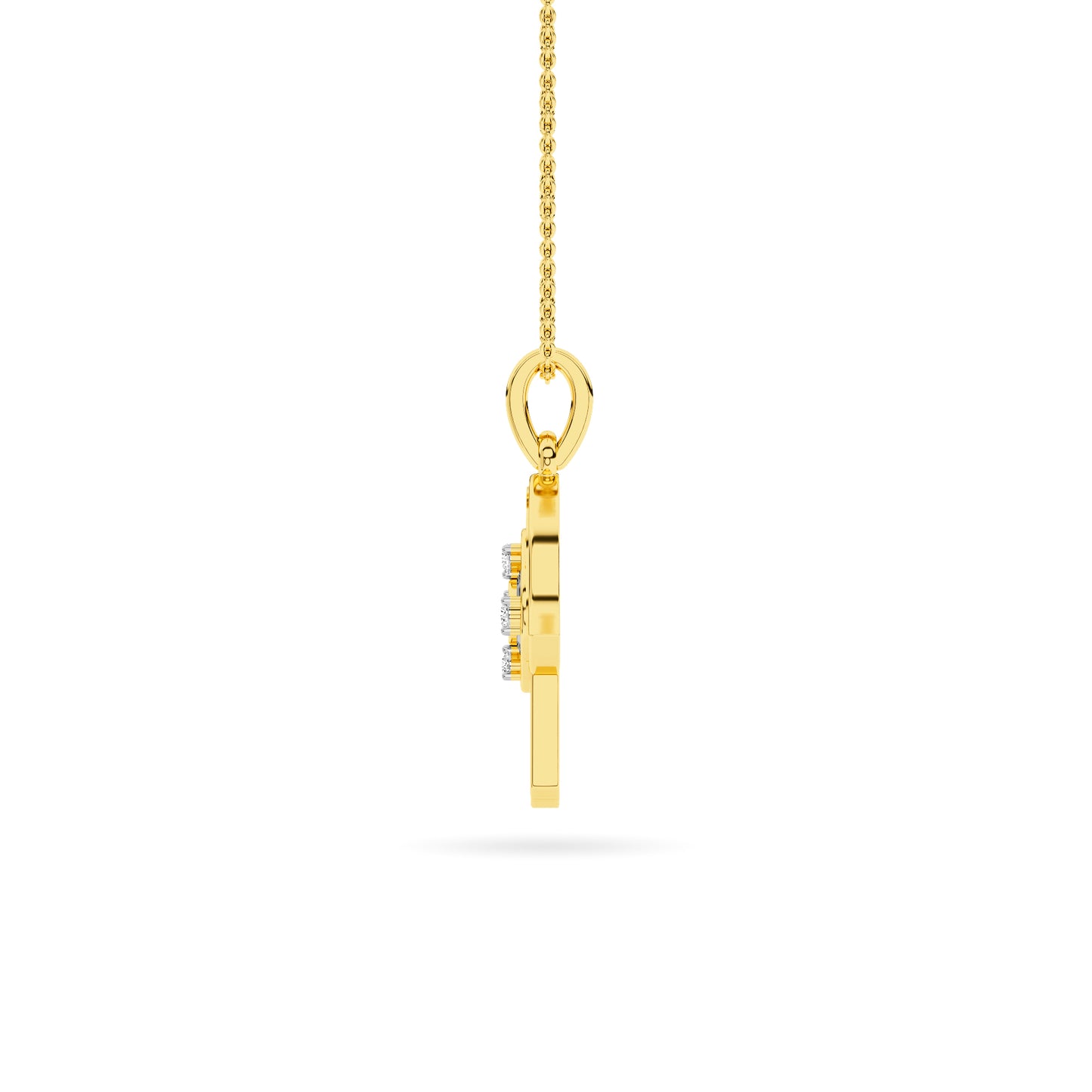 Yellow Gold Diamond Hamsa Hand Pendant